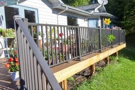 Rail kit conveniently includes material for one straight or stair rail section (available in 6′ or 8′ sections in 36″ or 42″ rail heights). Aluminum Baluster Deck Railing 8ft