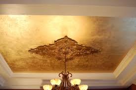 Posts About Metal Leaf On Fabulously Finished Gold Ceiling Dining Room Ceiling Metallic Paint Walls