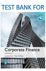 15.452 proseminar in corporate finance/investment banking. Test Bank For Corporate Finance 4th Global Edition Book