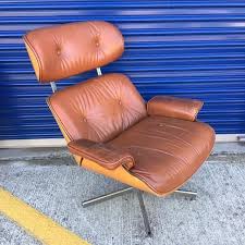 Wear associated to finish commensurate with age and finish is original to selig. Vintage Mid Century Modern Plycraft Selig Reclining Lounge Chair George Mulhauser Mcm Herman Miller Eames Style Bentwood Leather Arm Chair No Signature But Is