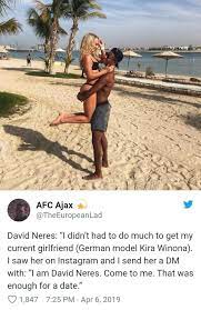 However, he is in connection with kira winona at present. Jerry Steinfeld On Twitter If It Worked For David Neres It Should Work For Me Jerry Seinfeld Steinfeld Comedy Funny Jokes Humor Davidneres Girlfriend Joke Https T Co Jurdbsdkrm