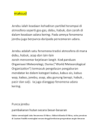 Antaranya adalah perniagaan, pertanian dan perindustrian. Maksud Jerebu Pbs Docx