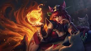 Lol Wild Rift Ahri Foxfire Skin Splash Art 4k 5 2020 Wallpaper Ahri League League Of Legends Champions League Of Legends