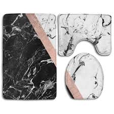 Gold is the color of luxury, wealth, and elegance. Chic Black Marble Color Block Rose Gold 3 Piece Bathroom Rugs Set Bath Rug Contour Mat And Toilet Lid Cover Accuweather Shop