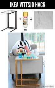 Ikea Hack Turn The Vittsjo Into A Gold And Marble Side Table Ikea Vittsjo Ikea Diy Diy Ikea Hacks
