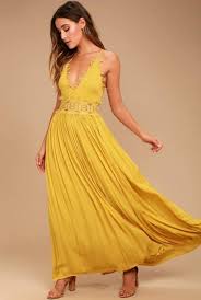 Boho Beach Dress Maxi Cocktail Dress Yellow
