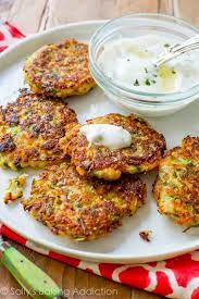 The greek yogurt, basil, garlic, worcestershire, salt, and paper. Zucchini Fritters With Garlic Herb Yogurt Sauce Sally S Baking Addiction