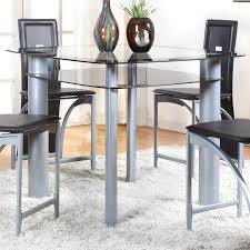 Base for round counter height glass top table. Crown Mark Echo Contemporary Counter Height Table With Glass Shelf Royal Furniture Pub Tables