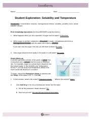 This is why sugar dissolves better in hot water than in cold water. M9l2m1solubilitytemperaturegizmo 1 Doc Name Date Student Exploration Solubility And Temperature Ncvps Chemistry Fall 2014 Vocabulary Concentration Course Hero