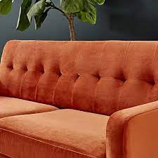 Cherry Tree Furniture Clarence Sofa Burnt Orange Velvet 3 Seater Vercia Fashion Group