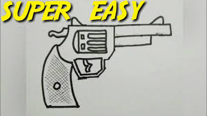 Whether your gun has one or not, you'll need to draw according to the shape and style of the weapon handle as you see. How To Draw A Gun Or Pistol Simple Easy Step By Step Youtube