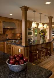 Endearing Kitchen Design Interior Ideas Presenting Teak Wooden Kitchen Cabinets With Seamless Lac Rustic Kitchen Design Kitchen Island Design Craftsman Kitchen