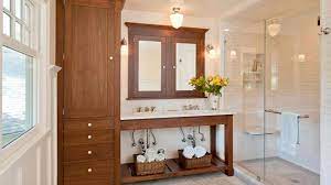 This bathroom vanity is a common size of 25 wide by 19 deep and 31 tall. 15 Traditional Tall Bathroom Cabinets Design Home Design Lover