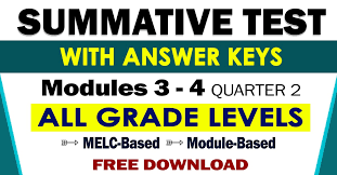 Growing with science and health 1. Summative Test With Answer Key Quarter 2 Module 3 4 Guro Tayo