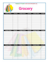 Free printable blank grocery list pdf. 40 Printable Grocery List Templates Shopping List á… Templatelab