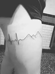 Heartbeat Mountain Tattoo Tattoos Ecg Tattoo Pulse Tattoo