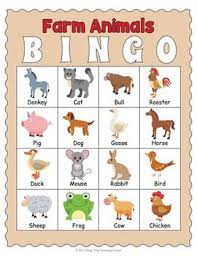 Printable Farm Animals Bingo Game Farm Animals Preschool Farm Animals Activities Animal Activities