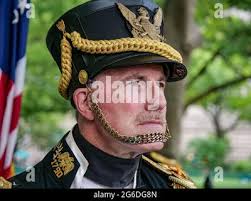 New York, New York, USA. 4th July, 2021. 6th annual Lower Manhattan  Independence Day March by the NY State Veteran Corps of Artillery and Lower  Manhattan Historical Association starting with a flag