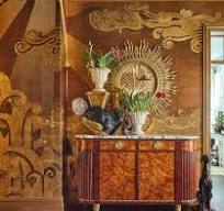 Bas Relief on Deep Rich Gold gilded paper | de Gournay