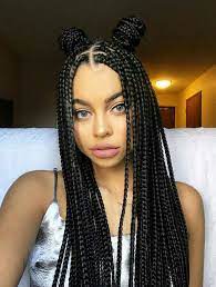 Twin Crown Box Braids Hair Styles Cool Braid Hairstyles Braids For Black Hair