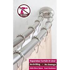 Better Homes Gardens Double Curved Tension Shower Curtain Rod 1 Each Walmart Com Tension Shower Rod Shower Curtain Rods Shower Rod