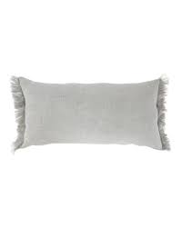 Black And White Lumbar Pillow With Tassels The Alba Fringe Lumbar Is Hand Made In California Using Belgian Linen Its Overdyed Gray Brings Out The Best Of The Designer Pillow Pillows Grey Throw Pillows