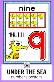 These Fun Ocean Theme Under The Sea Theme Numbers Posters For The Classroom Will Look Fantastic On Your K Ocean Theme Classroom Number Poster Ocean Classroom