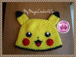 Pikachu Crochet Hat Made With Soft Yarn Pikachu Crochet Crochet Pokemon Crochet Elf Hat Pattern