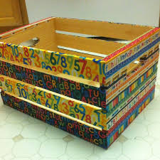 Pin By Nikki Harrold On Look What I Made Crate Crafts Wooden Crates Crafts Fabric Decoupage
