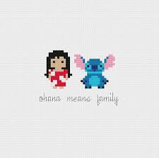 Disney Lilo Stitch Ohana Minis Cross Stitch Pattern Pdf Instant Download Disney Cross Stitch Patterns Cross Stitch Designs Simple Cross Stitch