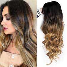 Black And Blonde Ombre Wig Synthetic Heat Resistant Party Wigs Natural Looking Natural Hair Wigs Black And Blonde Ombre Wig Hairstyles