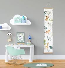 Growth Chart Personalised Jungle Height Chart Safari Growth Chart Ruler Animal Nursery Decor Wooden Hangers Baby Christmas Gift