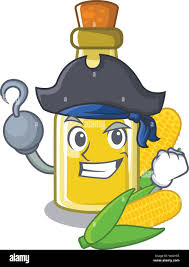 Pirate Corn Oil In A Cartoon Bowl Stock Vector Image Art Alamy