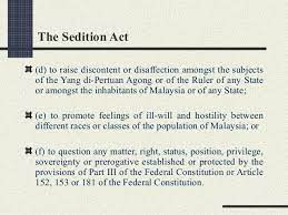 The sedition act 1948 (malay: Article 10 Freedom Of Speech