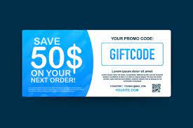 Template Red And Blue Gift Card Promo Code Vector Gift 978140 Illustrations Design Bundles Egift Card Gift Card Design Blue Gift