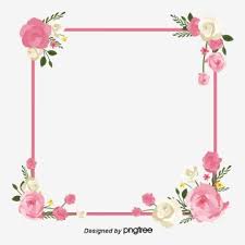 Flower Frame Square Pink Flower Wreath Squares Png And Vector Flower Frame Vector Flowers Pink Flowers
