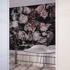 Black And White Floral Wallpaper Peel And Stick Floral Wallpaper Dark Floral Wallpaper Removable Wallpaper Self Adhesive Wallpaper Floral Wall Mural Dark Mural Peel And Stick Mural Bouquet Floral Wallpaper Wall Murals Removable Wallpaper