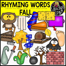 Include a picture with the word. Fall Autumn Rhyming Words Clip Art Set Edu Clips