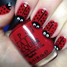 Easy Cool Lady Bug Nail Art Design Red Nail Art Designs Ladybug Nail Art Ladybug Nails