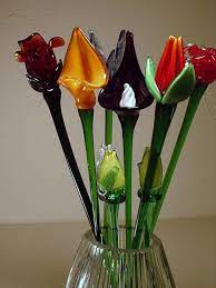 Since they are made from real glass, these. Blown Glass Flowers On Long Stems Glass Flowers Glass Blowing Glass