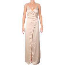 Details About Jarlo Womens Jaslene Gold Spaghetti Strap Wrap Evening Dress Gown 8 M Bhfo 9671