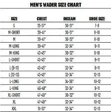 Waders Size Chart Www Bedowntowndaytona Com