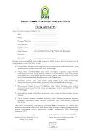 Termasuk sudah terkirimnya dokumen pakta integritas, yang belum difinalisasi. Iain Bukittinggi