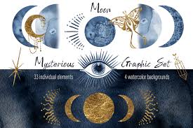 Download this free icon in svg, psd, png, eps format or as webfonts. Watercolor Moon Clipart Magic Mysterious Graphic By Elenazlataart Creative Fabrica