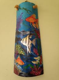 Fondo Marino Teja Pintada En Acrilico 2010 Por Elba Rivera Figueroa Artesanato Em Telhas Pintura Em Telhas Artesanato Em Ceramica