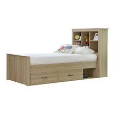 New Jeppe Oak King Single Bed With Bookshelves Amp Drawers Vic Furniture Beds King Single Bed Bookshelf Bed Luxury Bedroom Furniture