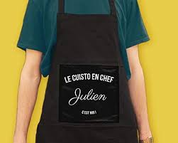 Cadeaux Com Tablier De Cuisine Noir Vintage Personnalisable Tablier De Cuisine Resistant Avec Deux Poches Et Sangles Tablier Cuisine Tablier Cuisine Noire