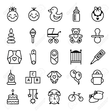 Big Set Of Vector Icons Black White Baby And Accessories Royalty Free Cliparts Vectors And Stock Illustration Image 39378890