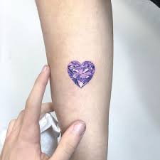 Purple Diamond Tattoo By Eden Kozo Tattoogrid Net Jewel Tattoo Tiny Tattoos Purple Heart Tattoos
