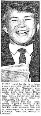 1956 Pos. Jim Morrissey. Pen Picture published in the New Ross Standard the  week before the All Ireland Final.
